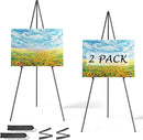 Easel Stand for Sign, Aredy 63" Portable Painting Easel, Lightweight Metal Easels for Painting Canvas, Wedding Sign (2 Pack) — 1