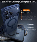 TORRAS Magnetic Shockproof for iPhone 17 Pro Case, Blue, Camera Control — 8