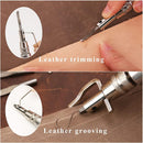 Jmuiiu Leather Groover Tool, 7 in 1 Pro Adjustable Stitching Groover | Red-brown — 4