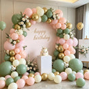 Zesliwy Green Cream White Pink Gold Balloon Arch Kit, Latex, Party Decor | Sage Green Pink Gold — 5