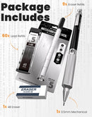 STAGEEK 0.5mm Mechanical Pencil, Drawing Pencil, with Eraser, 60 HB Leads | Black — 7