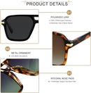 Retro Square Aviator Polarized Sunglasses Womens Mens Vintage Pilot Shades | (3pack) Grey Grading + Brown Grading + Green Grading — 4