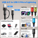 Minlu 6 in 1 Multi Charging Cable, USB A/USB C Charger Cable, 2 Pack 6Ft 4