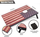 Cornhole Set 4x2 and 3X2 Regulation Size Corn Holes Sets with Carrying Bags & 8 Bean Bags Cornhole Boards Bean Toss Games for Adults Family Outdoor Beach Lawn Outside Backyard Games | Classic Flag 3’x2’ — 4