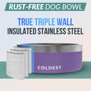 Coldest Dog Bowl - Anti Rust Metal, Non Slip, 3 Layers Insulated Stainless…