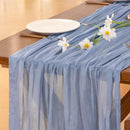 Cheesecloth Table Runner Fall Boho Wedding Birthday Party Home Decor | Dusty Blue | 10ft X 1pc — 1