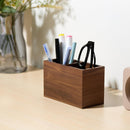 KORUA Walnut Pencil Holder (Double Slots) Wood Pen Holder for Desk — 3