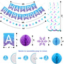 meowtastic Birthday Decorations Happy Birthday Banner with Honeycomb Balls | FrozenBanner | Snow — 3