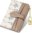 Wallets for Women- RFID Blocking- Soft PU Leather Bifold Coin Zipper Pocket Purse-Small flower wallet Credit Card Holder with ID Window (Green)
