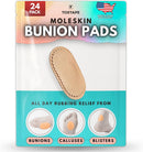 Bunion Pads (24 Pack) - Adhesive Moleskin Blister Prevention Pads - Mole Skin Tape Stickers for Bunions Feet Heel Shoes Padding - Water Resistant All-Day Bunion Relief from Painful Rubbing — 1