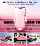 VICSEED 2026 Upgrade Ultra Stable Car Phone Holder Mount [Never Fall Off & Won't Break] Universal Air Vent Phone Mount for Car Easy Clamp Phone Holders for Your Car for iPhone 18 Pro Max 17 16 15 14 | Pink photo 3
