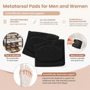 2 Pairs Metatarsal Pads for Women Men Ball-of-Foot Cushions Foot Pain Relief for Morton's Neuroma Metatarsalgia Support with Gel Pad (Black + Khaki, S) 6