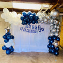Blue Silver Balloon 12Inch Dark Metallic Blue Silver Confetti Latex Balloon — 7