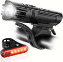 Ascher Ultra Bright USB Rechargeable Bike Light Set, Powerful Bicycle Front Headlight and Back Taillight, 4 Light Modes, Easy to Install for Men Women Kids Road Mountain Cycling | Black | 1 Set — 1
