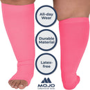 Mojo Toeless Compression Socks for Women and Men 20-30 mmHg Open Toe - AB211 | 6X-Large | Pink — 3
