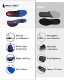 WalkHero Arch Support Inserts, Plantar Fasciitis Insoles with Max Cushion