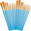 Soucolor Acrylic Paint Brushes Set, 20 Pcs Pointed Tip Artist Paintbrushes | Blue | 20-Pack — 1