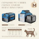 SHARLOVY Top-Side Expandable Pet Carrier, Treat Window,18x11x11 Airline Approved