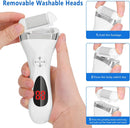 Electric Foot Callus Remover Kit, Elmchee Rechargeable Callous removers 3 Grinding Heads Waterproof Foot Scrubber File, Professional Pedicure Tools kit Feet Care for Dead, Cracked Dry Skin - White — 6