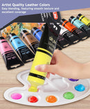 Colorful Acrylic Leather Paint Kit Set for Shoe Painting -12 Pack 2.5oz Paint for Bag & Wallet Decor, Jacket Care, Crafts DIY & - 12 Colors — 5