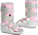 Medibot Medical Grade Fracture Boot - Adjustable Walking Cast for Foot & Ankle Injuries Secure Support for Broken Foot or Severe Sprain,Women's Medium,Grey & Light Pink,Fits women's Shoe Size 7-10'' — 1