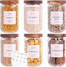 6 Set Glass Pantry Storage Jars with Acacia Airtight Lid - 23oz Thicken Glass…