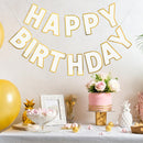 Pre-Strung Happy Birthday Banner White Party Decorations — 5