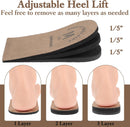 2 Pack Heel Lifts, Adjustable Heel Lifts for Leg Length Discrepancy, Women Man Shoe Lift Pain Relief, Brown Heels Pads for Shoes(Medium) - Small — 3