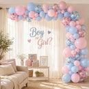 Pink and Blue Balloons Set, 35 Pack Pastel Pale Blue Pink Confetti Latex Balloons, 12 Inch Light Blue Pink Balloon Kit for Boy or Girl Gender Reveal Party Birthday Baby Bridal Shower Party Decorations | Pink Blue — 5
