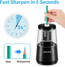 JARLINK Electric Pencil Sharpener, Heavy Duty Helical Blade, Auto Stop | Black — 2