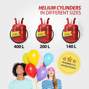 Party Factory – 2x Helium Tank - for up to 100 assorted balloons (latex, LED & foil) – Party birthday decoration disposable gas cylinder – bendable filling valve – For decorative occasions | 2 Pack — 5