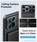 BXYJY for iPhone 16 Pro Max Case Wallet, Card Holder (4-5 Cards), Black — 4