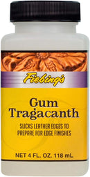 Fiebing's Gum Tragacanth (4 oz) - Leather Burnisher to Prepare Smooth & Slick Edge Finish - Water-Based Professional Grade Formula for Leathercraft, Belt, Shoe & Bag - Use Before Fiebing's Edge Kote — 1