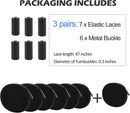 ZHENTOR Elastic Shoe Laces, Elastic No Tie Shoelaces for Sneakers, One Size Fits All Adults and Kids Shoes | Black 05L | 3 Pairs — 2