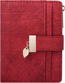 Pomelo Best Small Wallet Women RFID Blocking Bifold Soft Leather Card Holder with ID Window Zipper Coin Pocket Wallets for Women Green