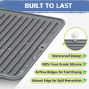 Songrey Silicone Dish Drying Mat for Kitchen Counter, 18" x 16", Beige