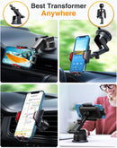 [True Military-Grade] Car Phone Holder VANMASS [Upgraded Strongest Suction&Clip] Cell Phone Mount for Dashboard Windshield Vent Kit, Truck Cradle Stand for iPhone 18 Pro Max 17 16 15 Android,Ink Black | Red photo 2