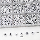 Melius Acrylic Letter Beads, 1450 Pcs 4x7mm Round Alphabet Beads in 28 Grid Box for Jewelry Making, DIY Bracelets… — 2