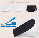 Heel Wedge Silicone Insoles, 2 Pairs 3 Layers Medial & Lateral Corrective Adhesive Shoe Inserts for Foot Alignment, Knock Knee Pain, Bow Legs, Osteoarthritis, Large, Black - LARGE(Black)-3 Layers — 2