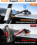 YRU True Military-Grade [360° Rotation Suction] 2026 Ultimate Car Phone Holder Mount 【90+LBS Safest Strongest & Patent Certs】 Dashboard Windshield Vent for iPhone 18 Pro Max Samsung Webcam,Gloss Black | Light Grey photo 4