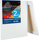 PHOENIX 16x20 Inch 2 Pack Artist Canvas - Large Stretched Canvases for Painting - 3/4 Inch Profile, 100% Cotton 11 Oz. Gesso Primed White Blank Professional Canvas Oil & Acrylic Paints | Traditional | 16"x20" — 1