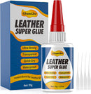 Leather Glue 1.23 oz, Ultra Strong Waterproof Flexible Clear Adhesive — 1