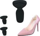 COMFWALK Soft Sponge Heel Protectors - Grips for Comfort in High Heels - T-Shape Design - Anti Slip - Prevents Blisters - Makes Shoes Fit Better - 2 Pairs (Black) — 1