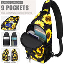 Pritent Crossbody Bags for Women Men Trendy Sling Bag Backpack Casual Chest Bag with Convertible Shoulder Strap | Large | Sunflower — 3