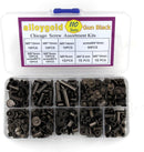 110 Sets Black Chicago Screws Leather Assorted Kit ，8 Sizes of Rivet Screws for Chicago Rivet for DIY Leather Craft and Bookbinding (M5 X 4, 5, 6, 8, 10, 12,15,18) | Gun black | M5*4.5.6.8.10.12.15.18mm — 6