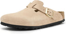 Birkenstock Womens Boston Clog - Suede – Sandcastle — 1