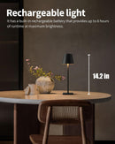KDG 2 Pack Cordless Black Table Lamps, Rechargeable Portable LED Desk Lamps — 2