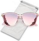 Polarized Sunglasses Womens Trendy Mirrored Shades UV400 Protection | A1. Pink Frame/Pink Polarized Lens — 1