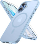 miracase Magnetic for iPhone 17 Case (Compatible with MagSafe) with Screen Protector Military-Grade Protection, Anti-Fingerprint Translucent Matte Phone Cover for iPhone 17 6.3 inch, Light Blue — 1
