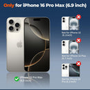 SUPFINE Magnetic for iPhone 16 Pro Max Case with Camera Control Button,[Full Camera Protection][1+Tempered Glass Screen Protector] Slim Translucent Matte Shockproof Phone Cover,Black photo 2